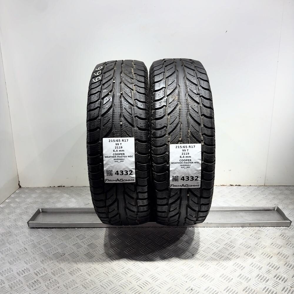 Gomme Usate 215 65 R17 99T Cooper Weather-Master Wsc 91% Invernali