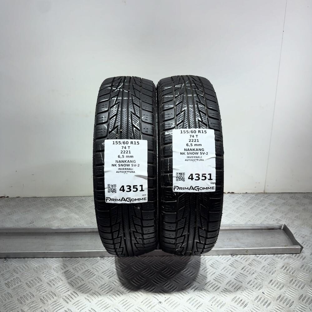 Gomme Usate 155 60 R15 74T Nankang NK Snow SV-2 93% Invernali