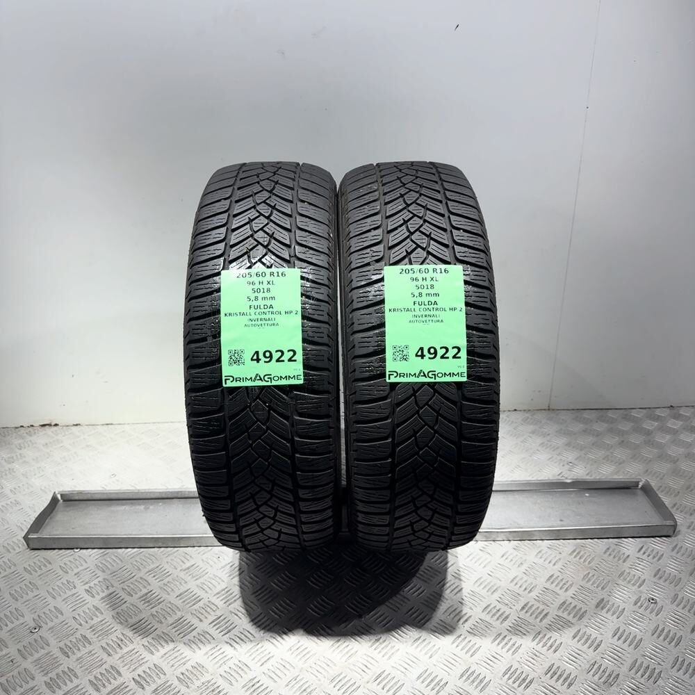 Gomme Usate 205 60 R16 96H XL Fulda Kristall Control HP 2 83% Invernali