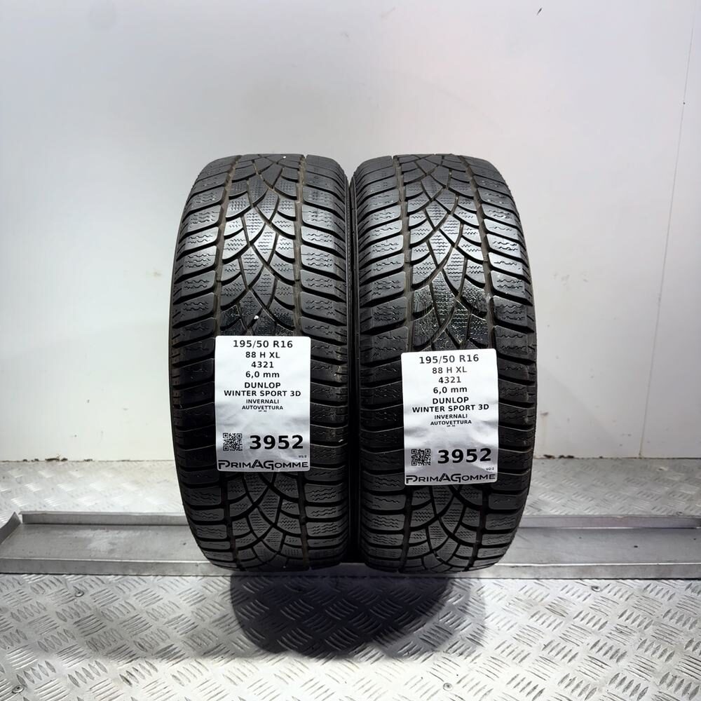 Gomme Usate 195 50 R16 88H XL Dunlop Winter Sport 3D 86% Invernali