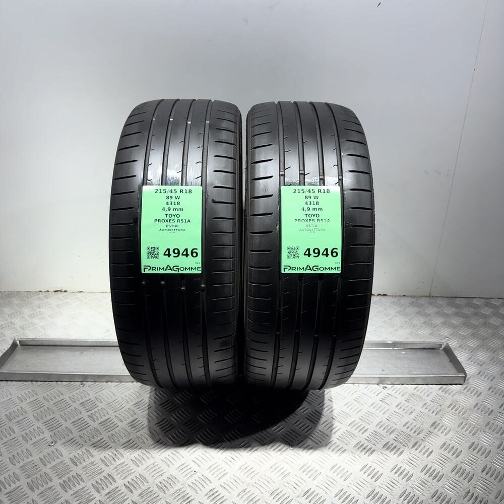 Gomme Usate 215 45 R18 89W Toyo Proxes R51A Estive