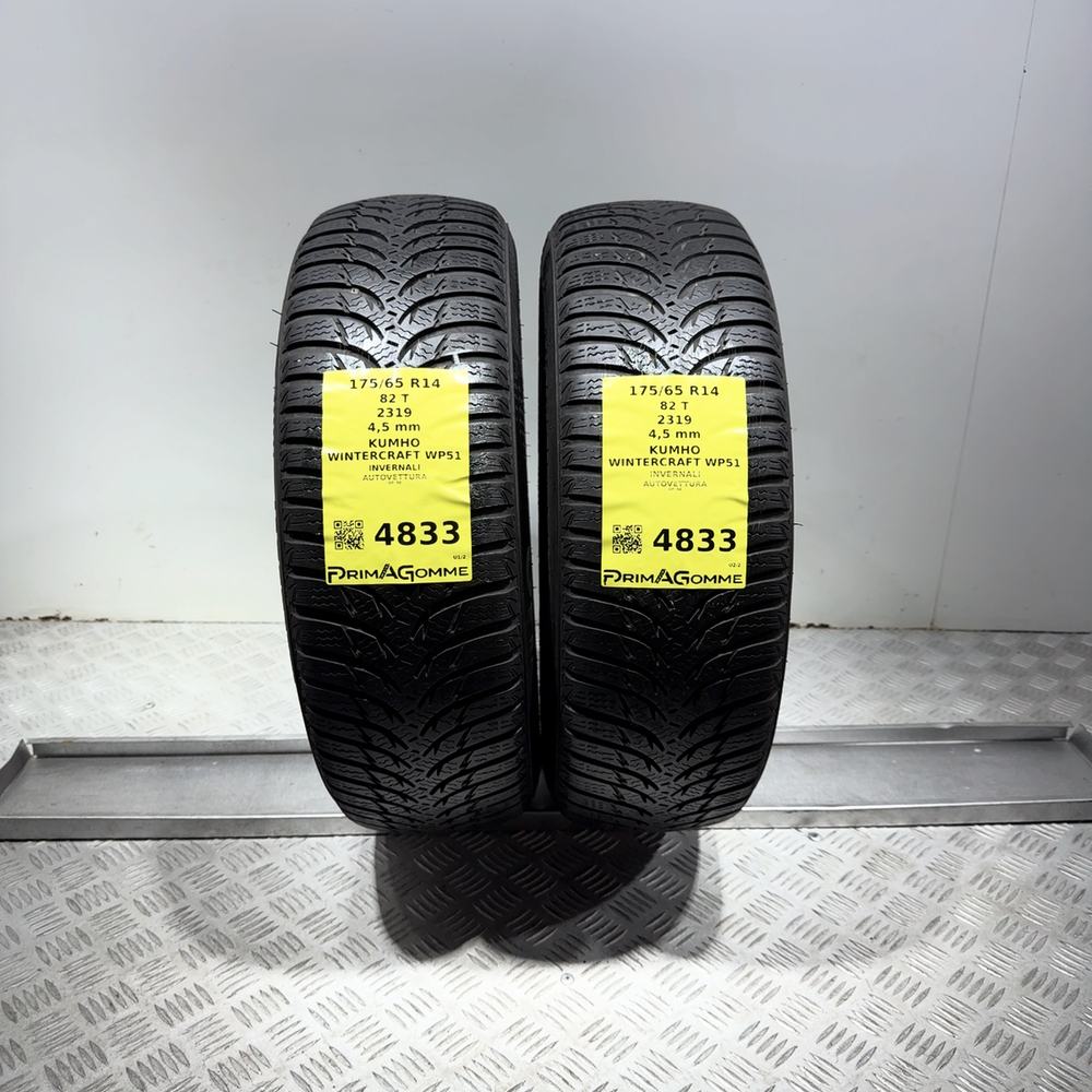Gomme Usate 175 65 R14 82T Kumho Wintercraft WP51 Invernali
