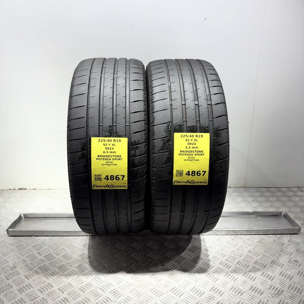 Gomme Usate 225 40 R19 93Y XL Bridgestone Potenza Sport Estive