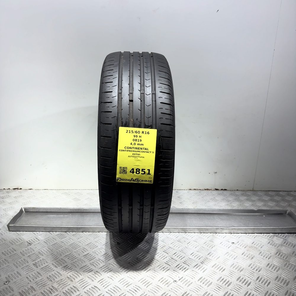 Gomma Usata 215 60 R16 99H Continental Contipremiumcontact 5 Estivo