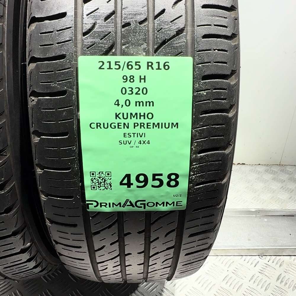 Gomme Usate 215 65 R16 98H Kumho Crugen Premium Estive - immagine 3