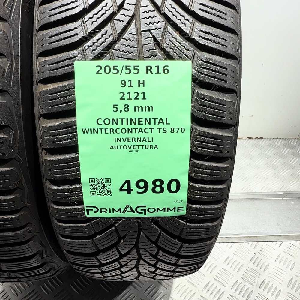 Gomme Usate 205 55 R16 91H Continental Wintercontact TS 870 83% Invernali - immagine 3
