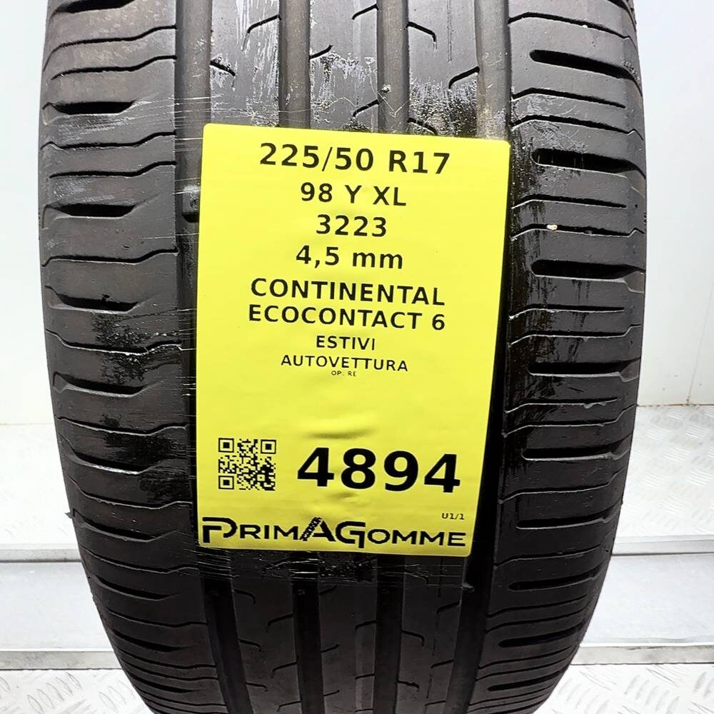 Gomma Usata 225 50 R17 98Y XL Continental Ecocontact 6 Estivo - immagine 3