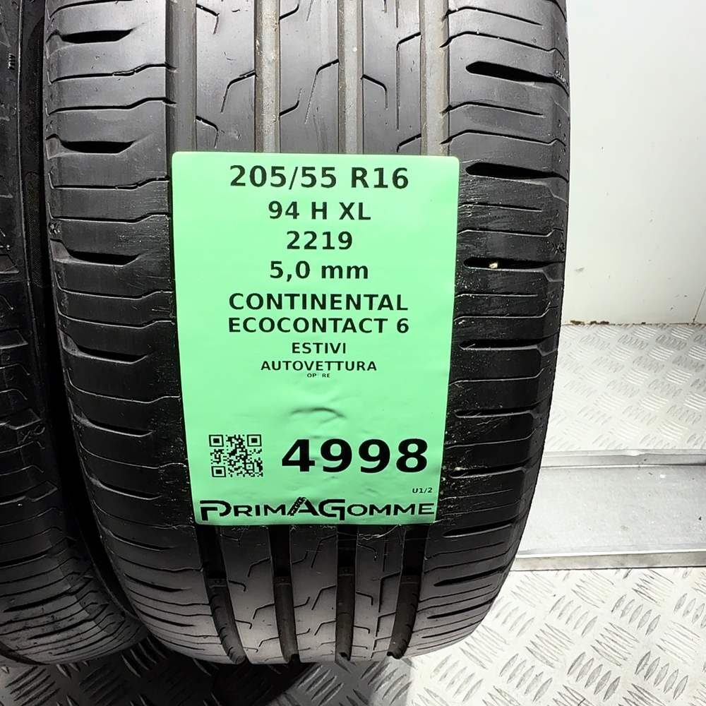 Gomme Usate 205 55 R16 94H XL Continental Ecocontact 6 71% Estive - immagine 3