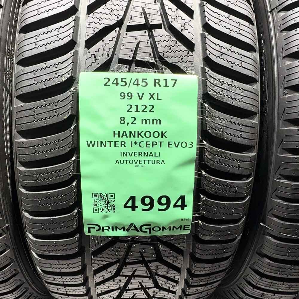Gomme Usate 245 45 R17 99V XL Hankook Winter I*Cept Evo3 98% Invernali - immagine 3