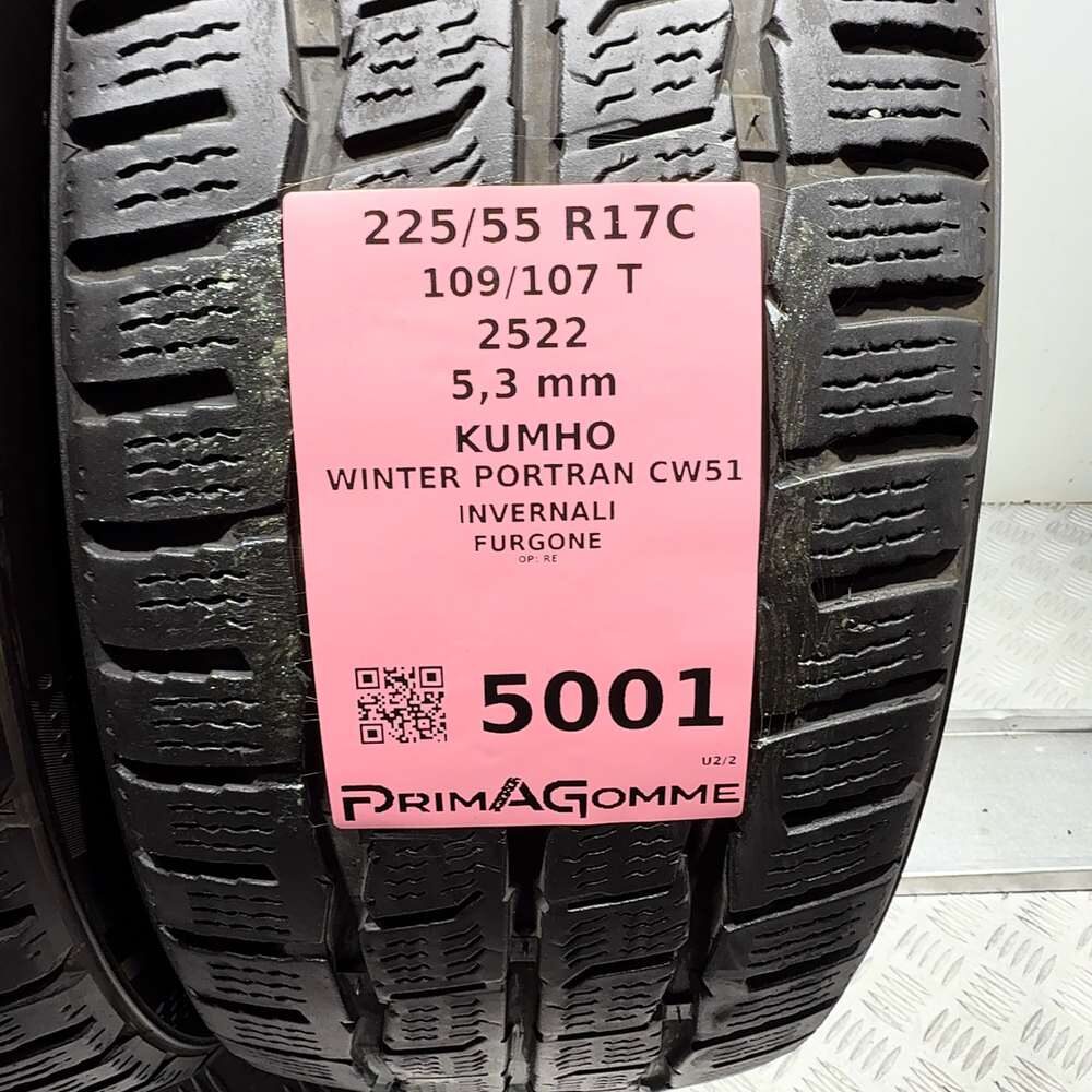 Gomme Usate 225 55 R17C 109/107T Kumho Winter Portran CW51 76% Invernali - immagine 3