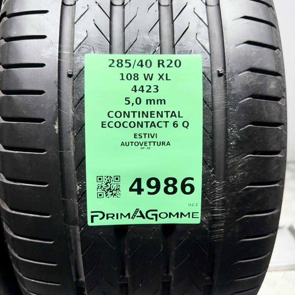 Gomme Usate 285 40 R20 108W XL Continental Ecocontact 6 Q 71% Estive - immagine 3