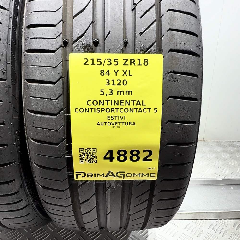 Gomme Usate 215 35 ZR18 84Y XL Continental Contisportcontact 5 76% Estive - immagine 3