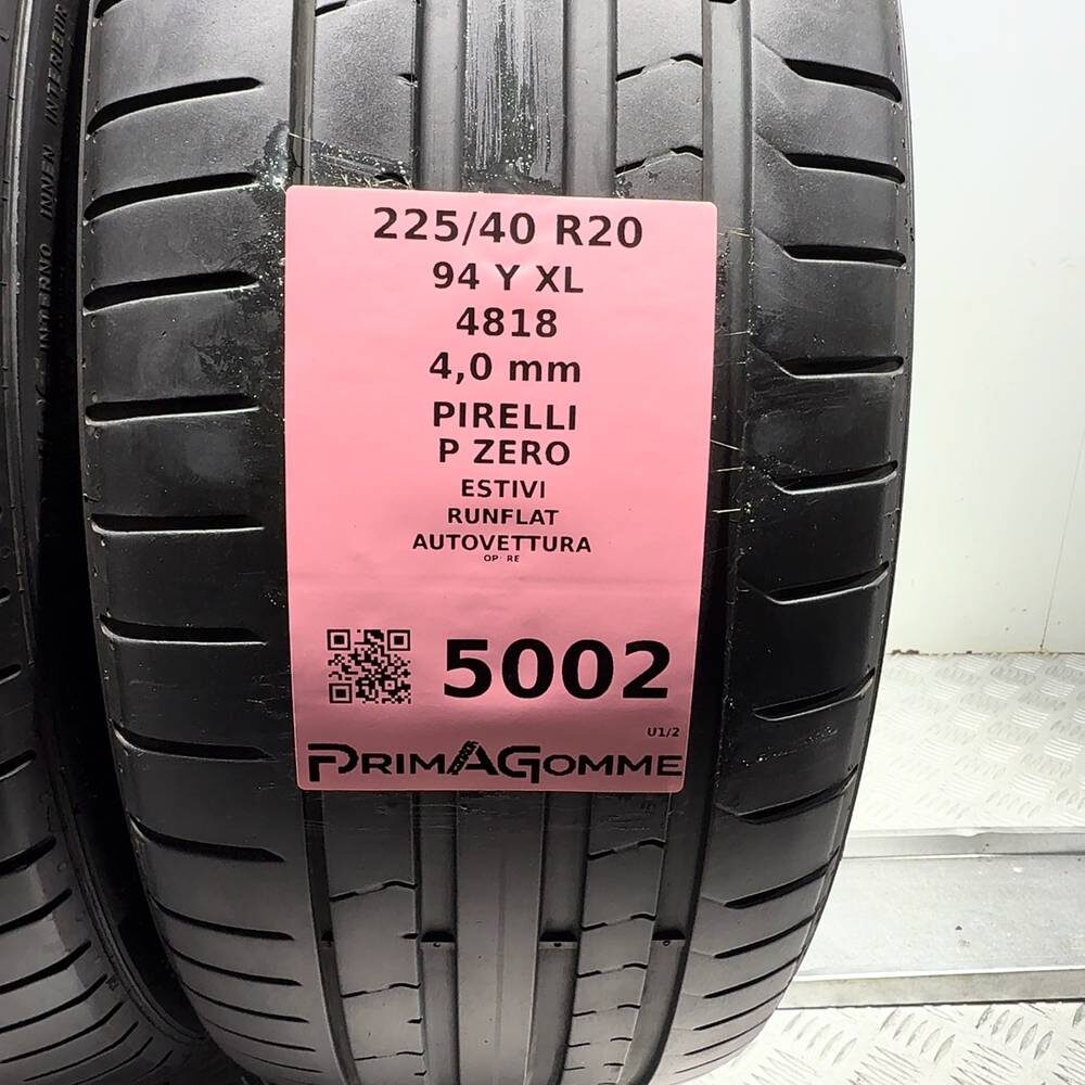 Gomme Usate 225 40 R20 94Y XL Pirelli P Zero RunFlat Estive - immagine 3