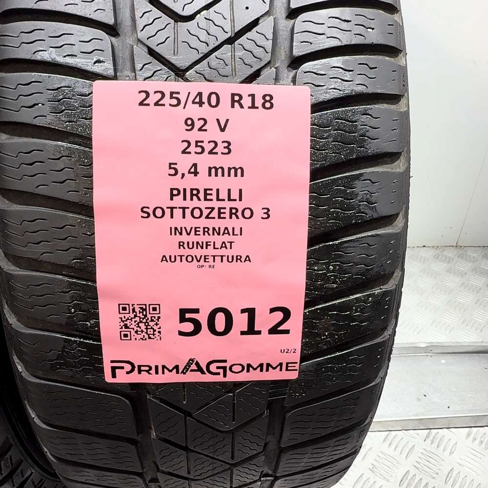 Gomme Usate 225 40 R18 92V Pirelli Sottozero 3 RunFlat 77% Invernali - immagine 3