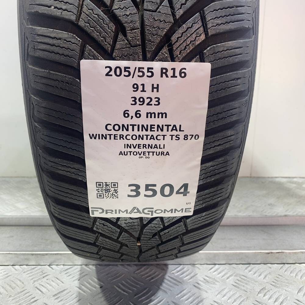 Gomma Usata 205 55 R16 91H Continental Wintercontact TS 870 94% Invernale - immagine 3