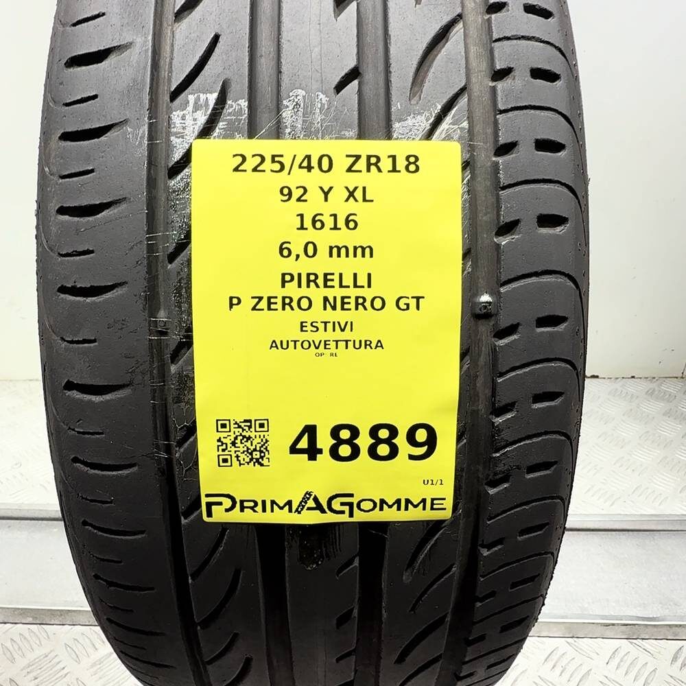Gomma Usata 225 40 ZR18 92Y XL Pirelli P Zero Nero GT 86% Estivo - immagine 3