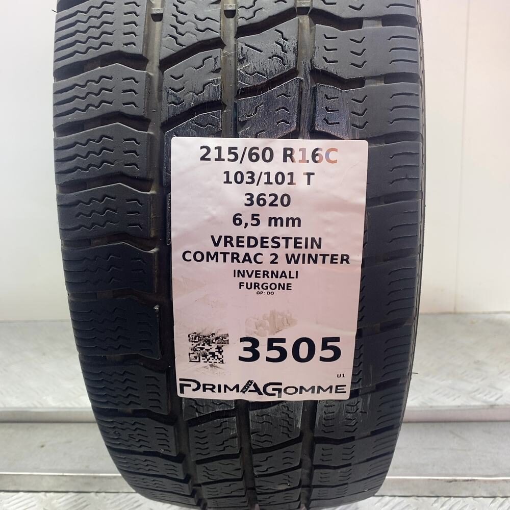 Gomma Usata 215 60 R16C 103/101T Vredestein Comtrac 2 Winter 93% Invernale - immagine 3