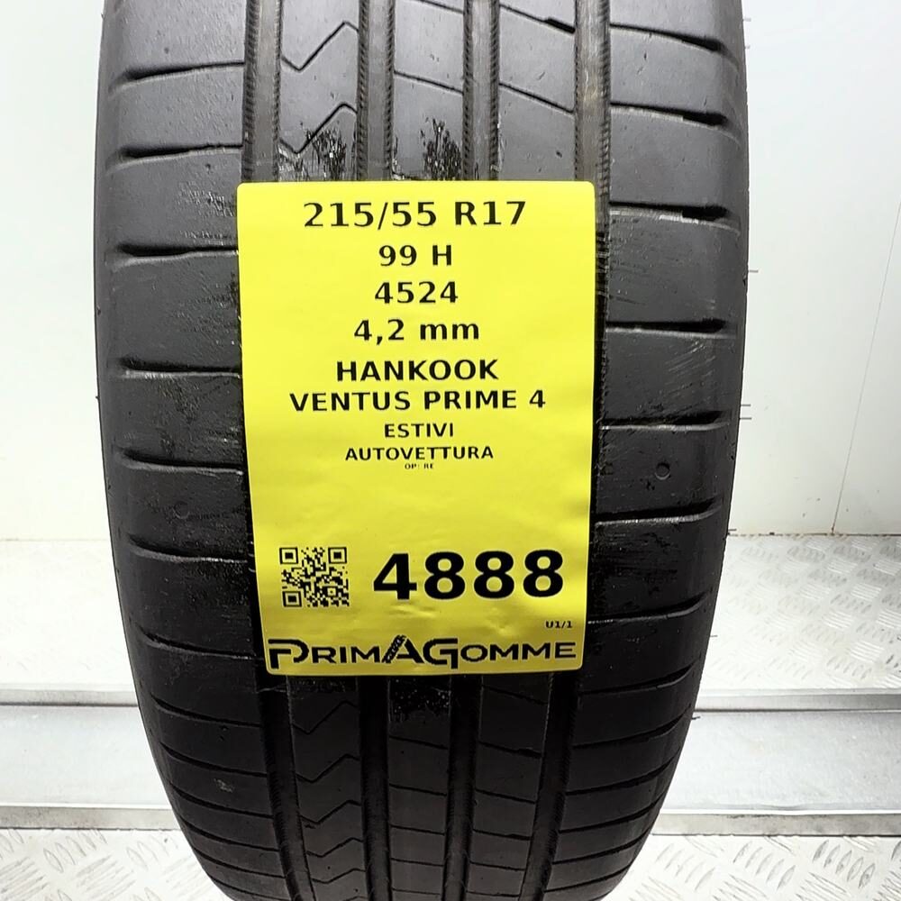 Gomma Usata 215 55 R17 99H Hankook Ventus Prime 4 Estivo - immagine 3