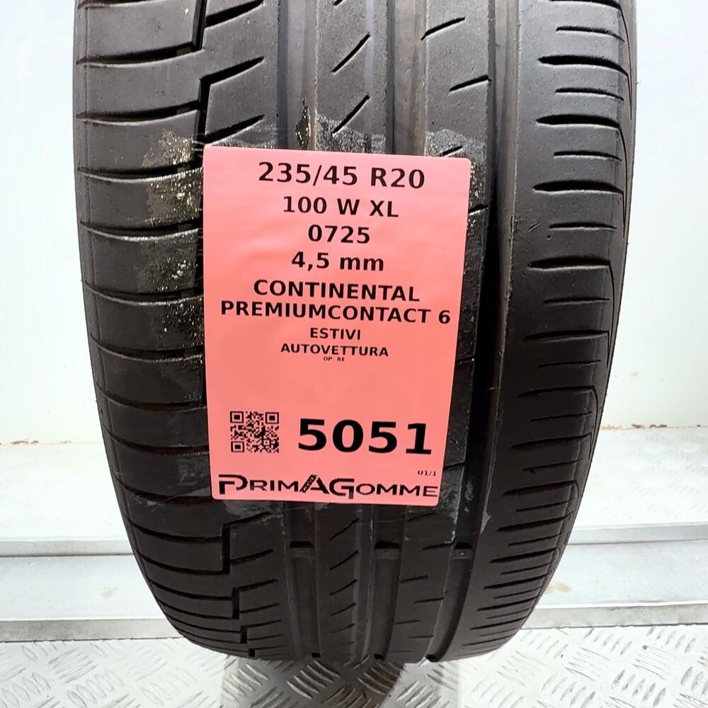 Gomma Usata 235 45 R20 100W XL Continental Premiumcontact 6 Estivo - immagine 3