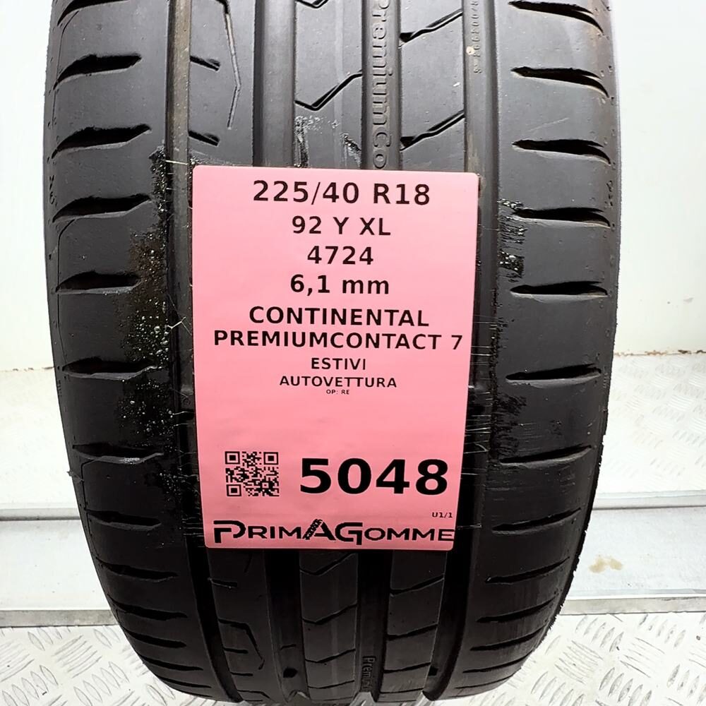 Gomma Usata 225 40 R18 92Y XL Continental Premiumcontact 7 87% Estivo - immagine 3