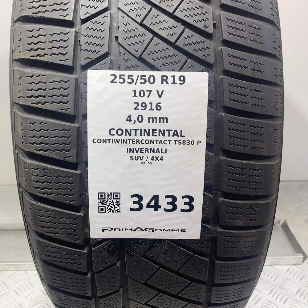 Gomma Usata 255 50 R19 107V XL Continental Contiwintercontact TS830 P Invernale - immagine 3