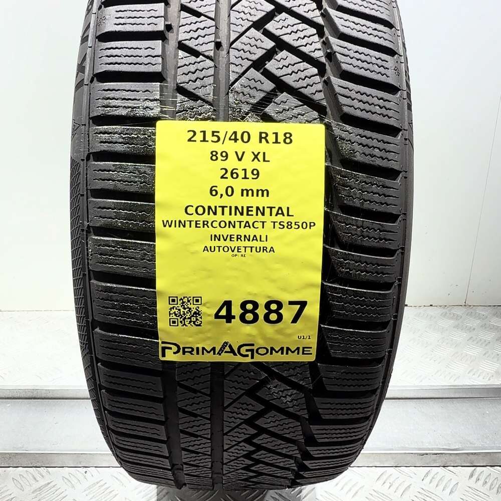 Gomma Usata 215 40 R18 89V XL Continental Wintercontact TS850P 86% Invernale - immagine 3