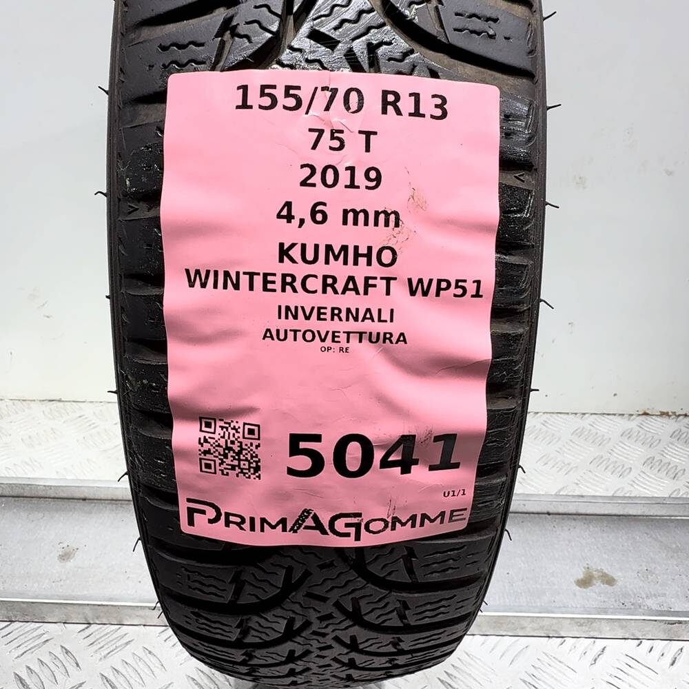 Gomma Usata 155 70 R13 75T Kumho Wintercraft WP51 Invernale - immagine 3