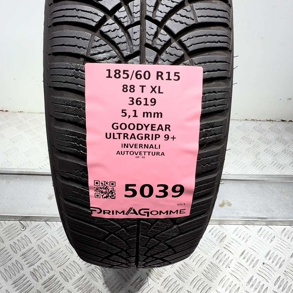 Gomma Usata 185 60 R15 88T XL Goodyear Ultragrip 9+ 73% Invernale - immagine 3