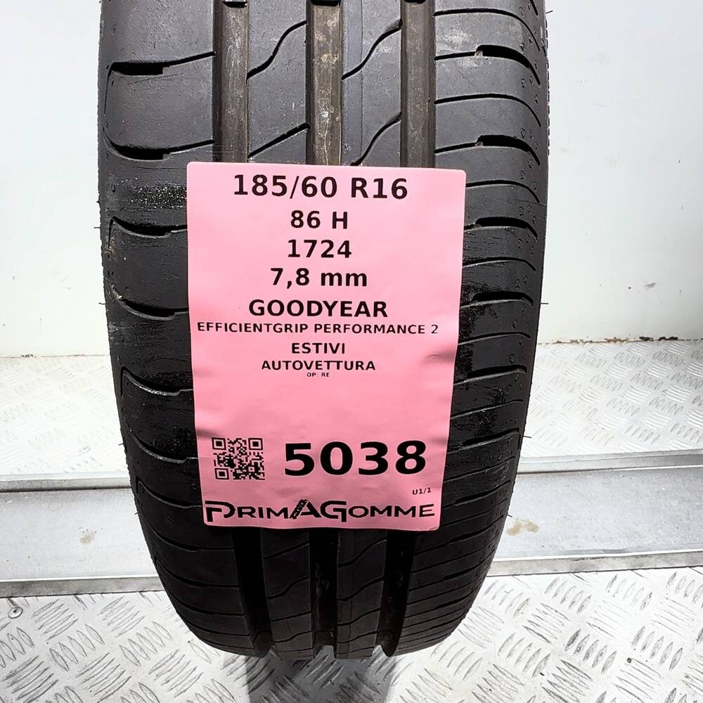 Gomma Usata 185 60 R16 86H Goodyear Efficientgrip Performance 2 98% Estivo - immagine 3