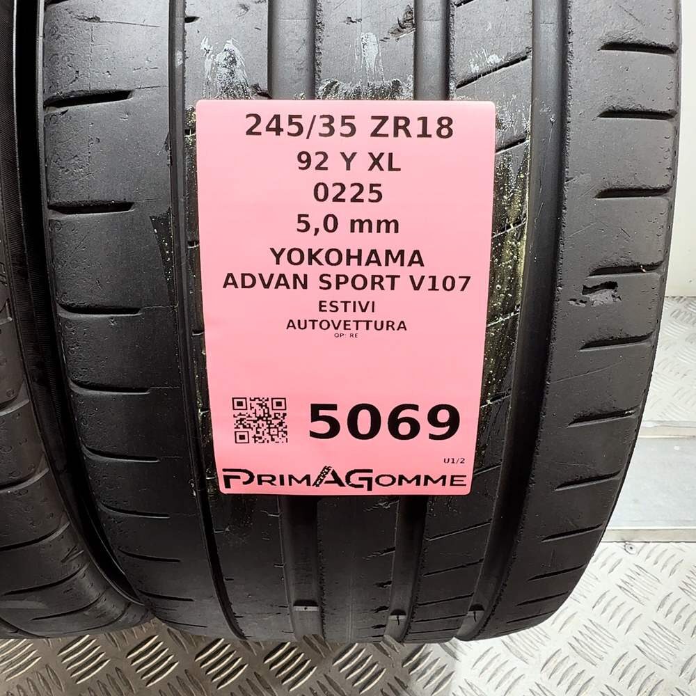 Gomme Usate 245 35 ZR18 92Y XL Yokohama Advan Sport V107 71% Estive - immagine 3