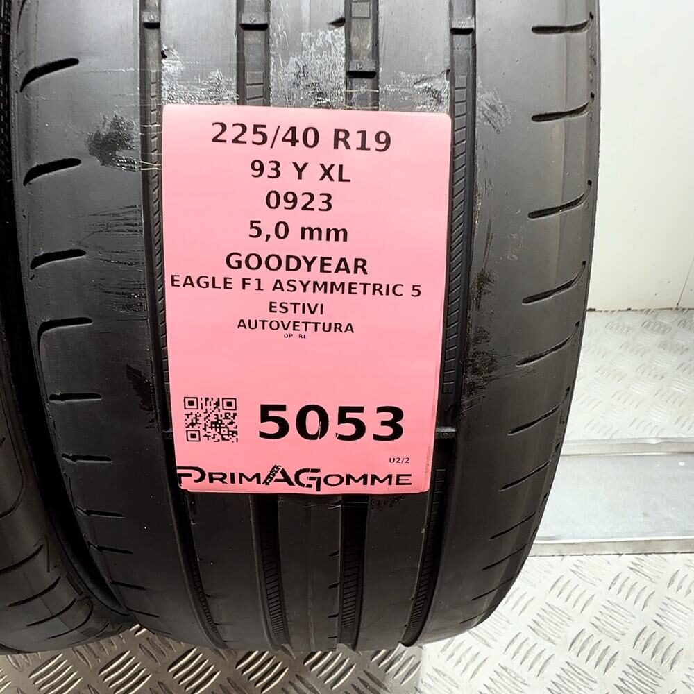Gomme Usate 225 40 R19 93Y XL Goodyear Eagle F1 Asymmetric 5 71% Estive - immagine 3