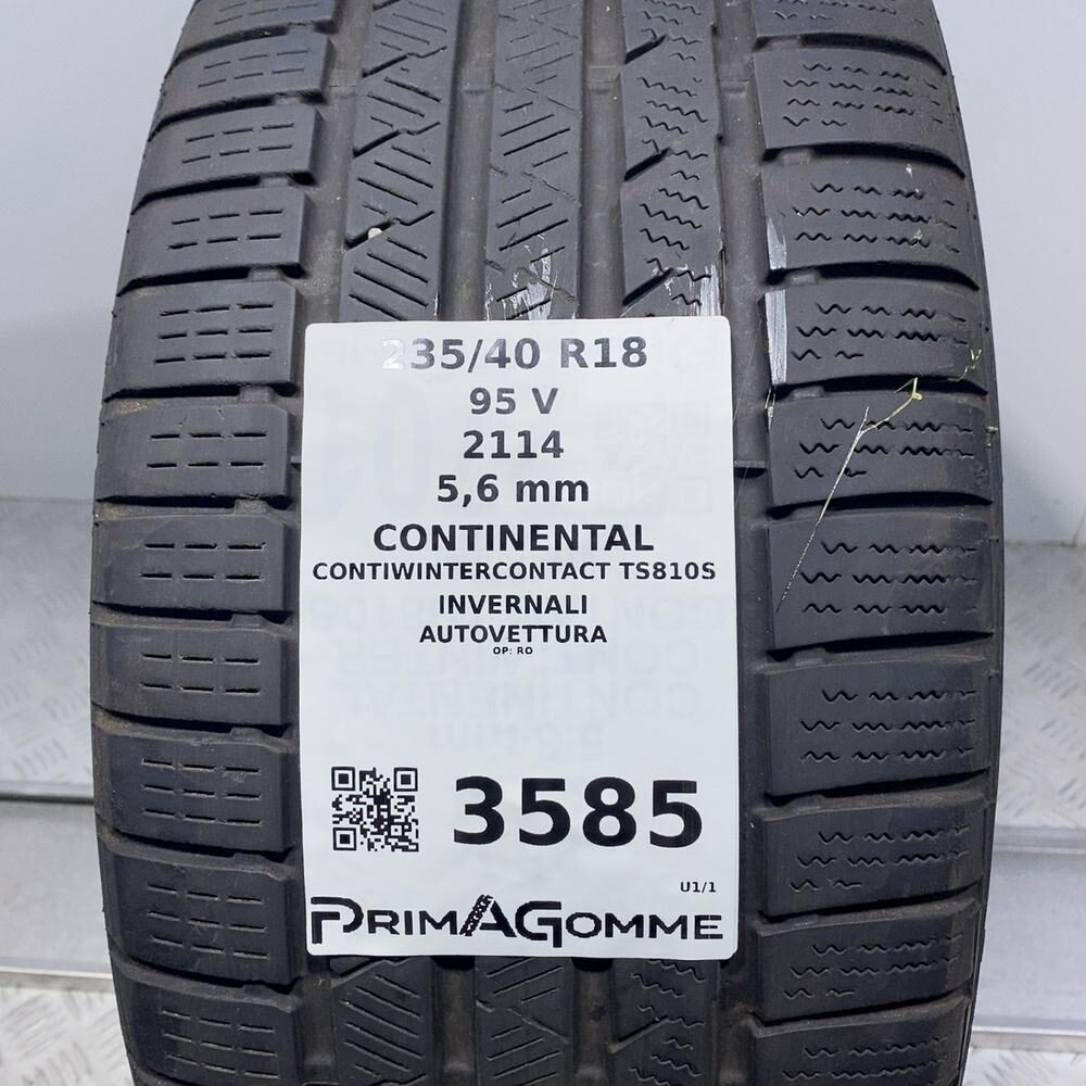 Gomma Usata 235 40 R18 95V XL Continental Contiwintercontact TS810S Invernale - immagine 3