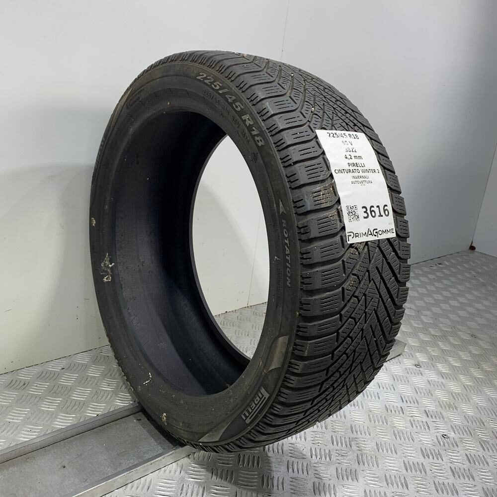 Gomma Usata 225 45 R18 95V XL Pirelli Cinturato Winter 2 Invernale - immagine 3