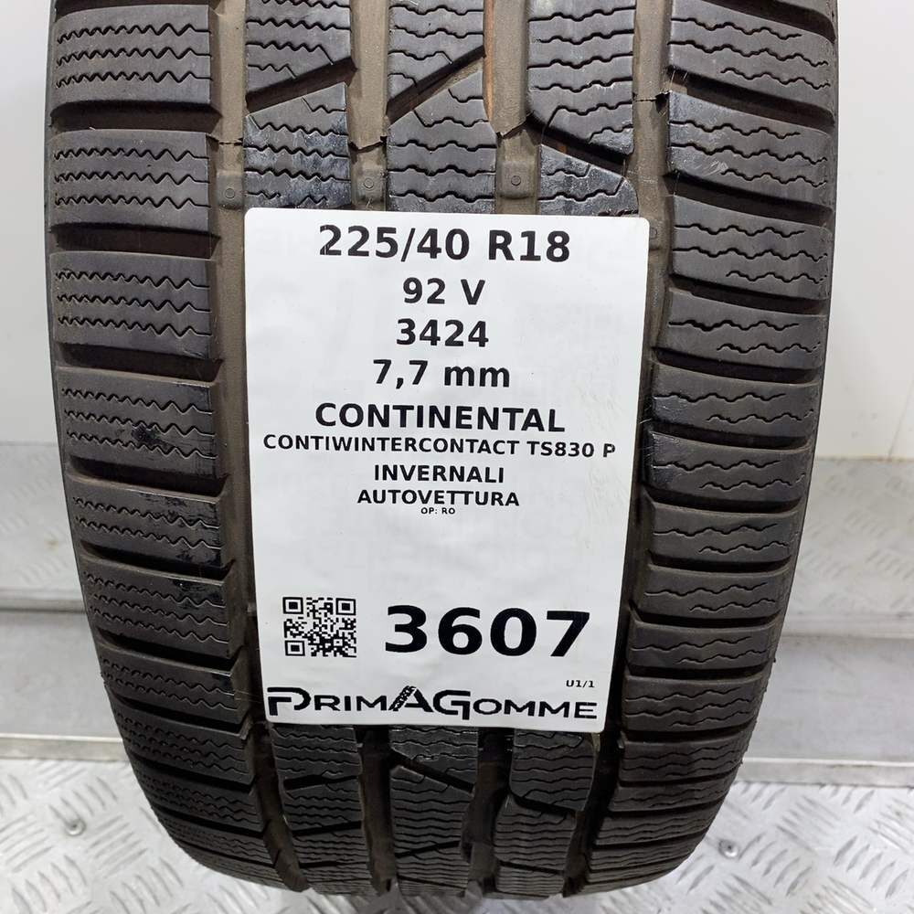 Gomma Usata 225 40 R18 92V XL Continental Contiwintercontact TS830 P Invernale - immagine 3