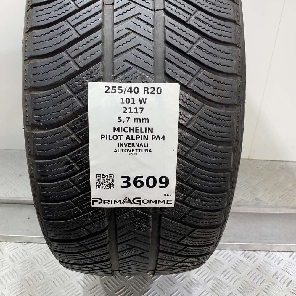 Gomma Usata 255 40 R20 101W XL Michelin Pilot Alpin PA4 81% Invernale - immagine 3