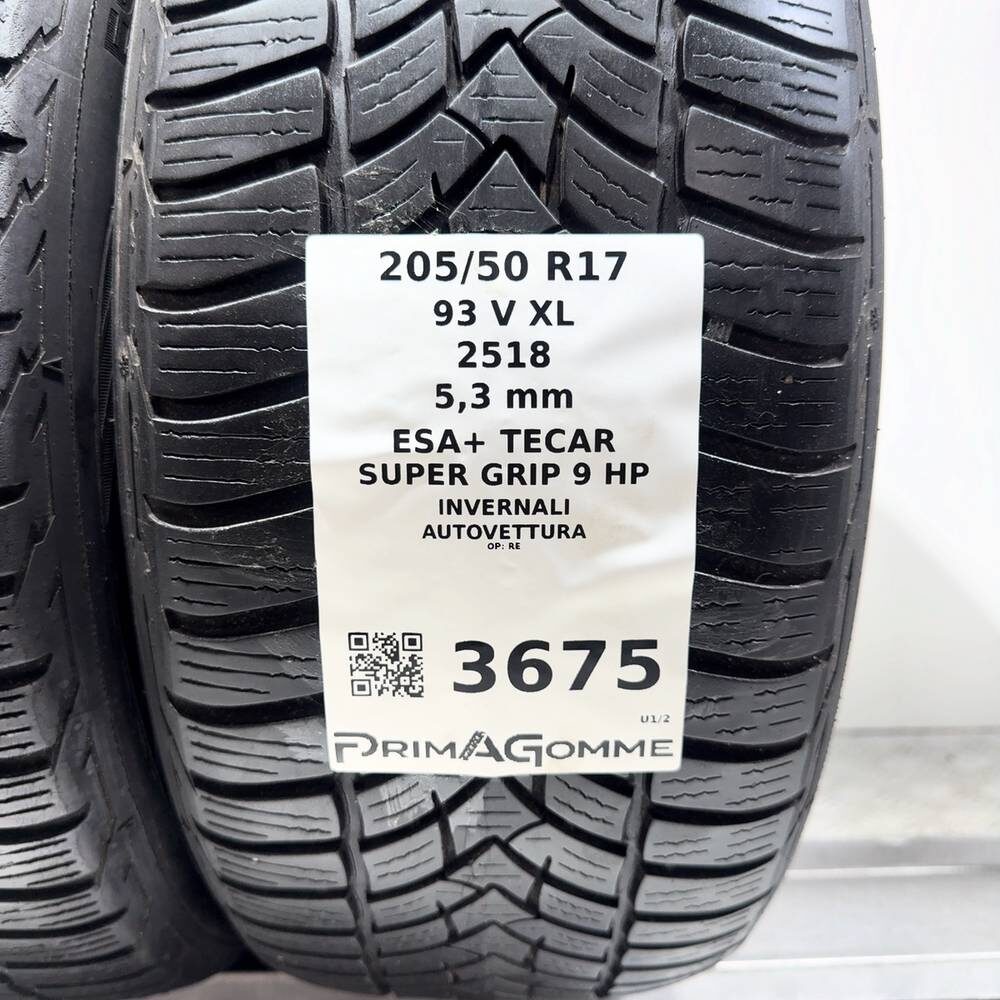Gomme Usate 205 50 R17 93V XL Esa+ Tecar Super Grip 9 HP 76% Invernali - immagine 3