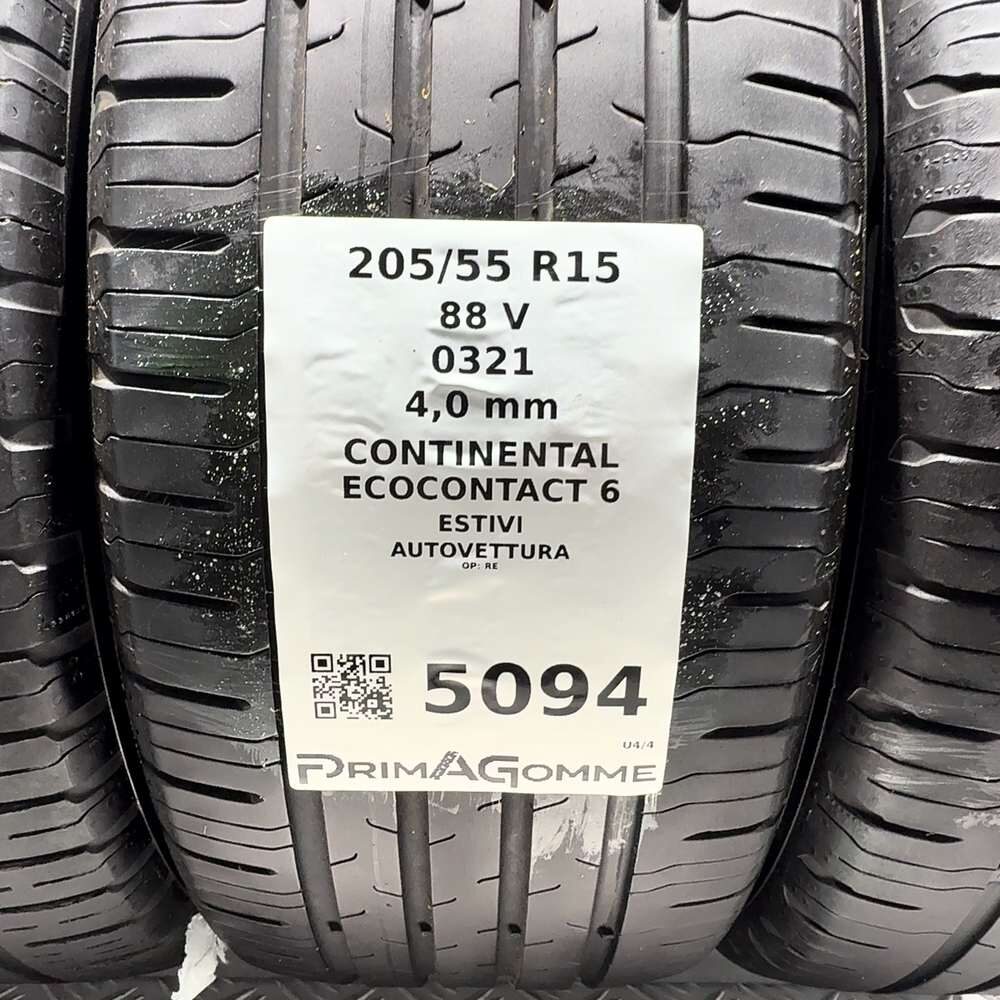 Gomme Usate 205 55 R15 88V Continental Ecocontact 6 Estive - immagine 3