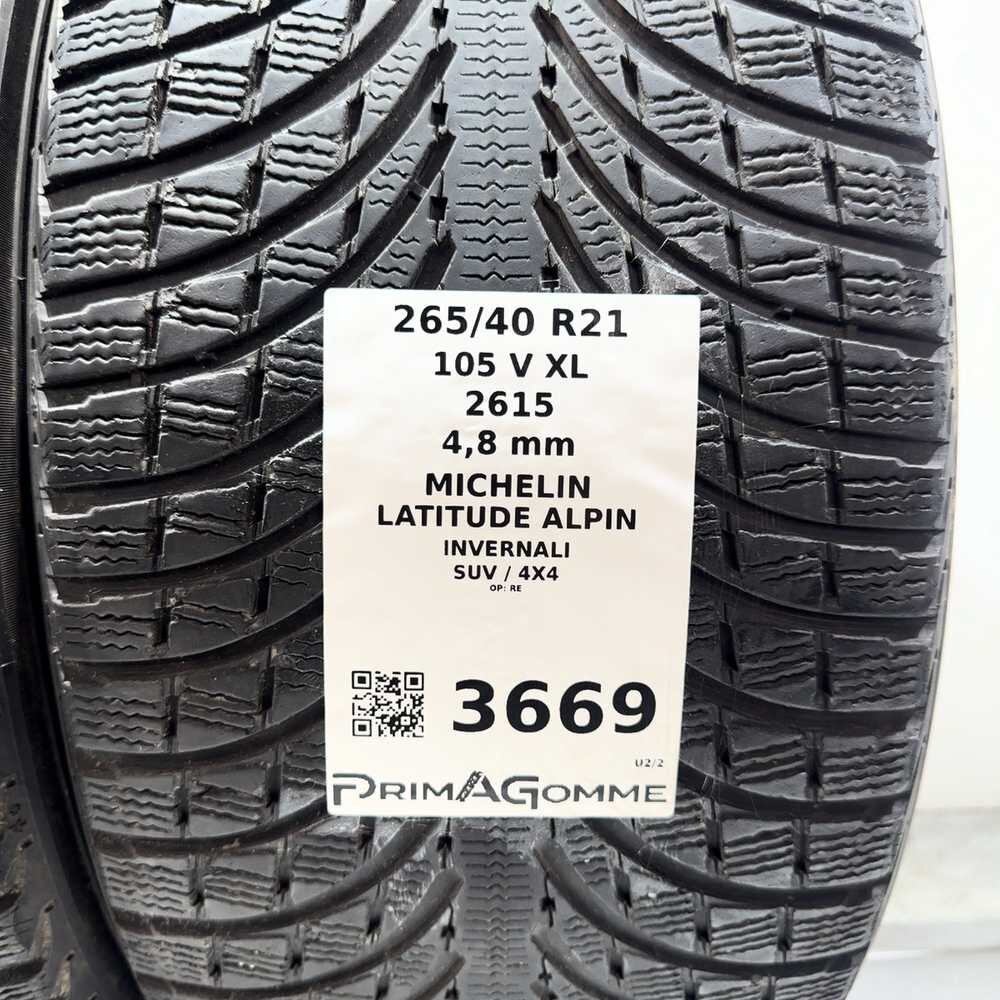 Gomme Usate 265 40 R21 105V XL Michelin Latitude Alpin Invernali - immagine 3