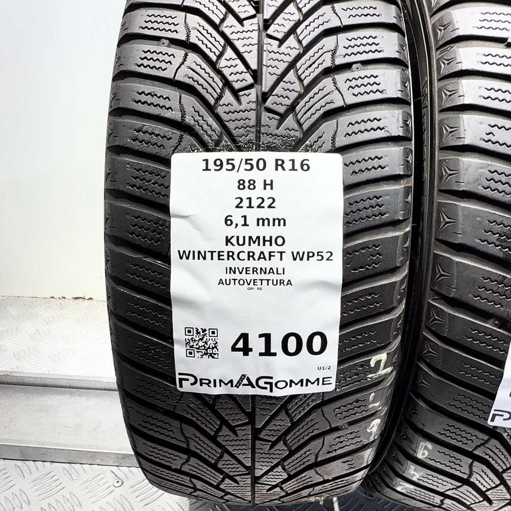 Gomme Usate 195 50 R16 88H Kumho Wintercraft WP52 87% Invernali - immagine 3