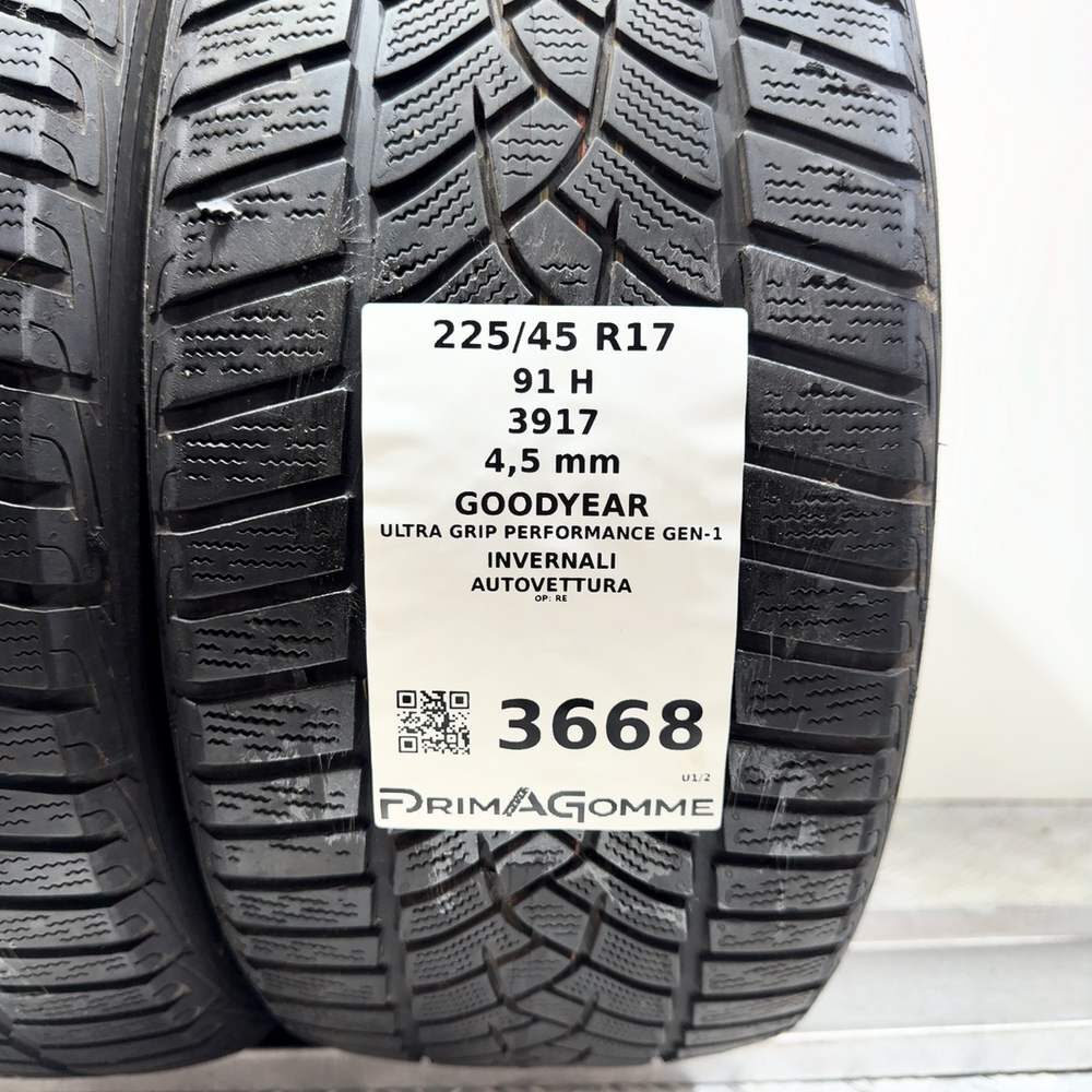 Gomme Usate 225 45 R17 91H Goodyear Ultra Grip Performance Gen-1 Invernali - immagine 3