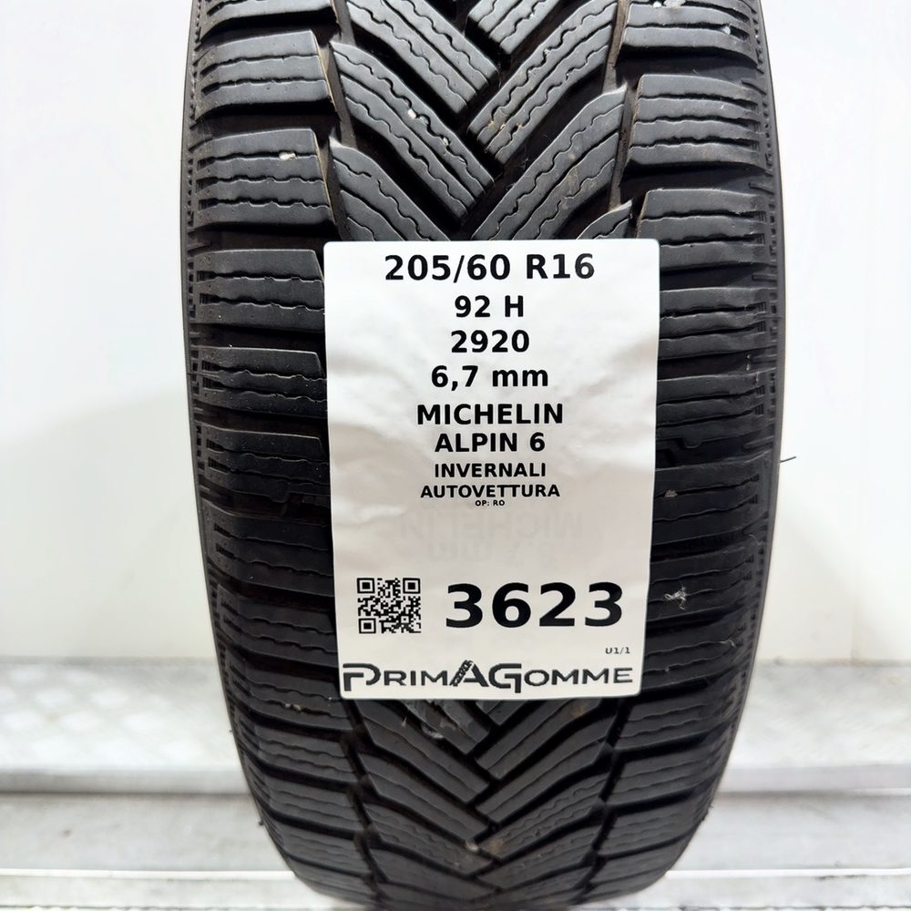 Gomma Usata 205 60 R16 92H Michelin Alpin 6 96% Invernale - immagine 3