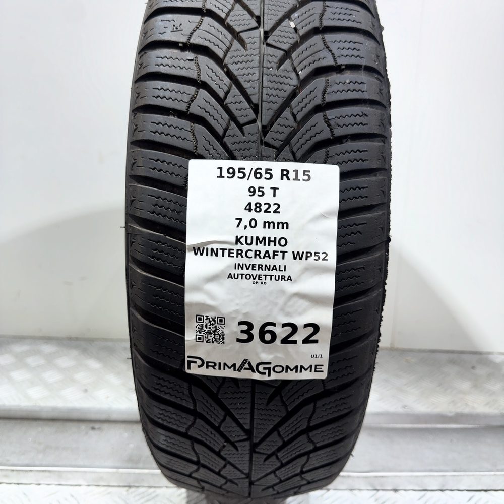 Gomma Usata 195 65 R15 95T Kumho Wintercraft WP52 98% Invernale - immagine 3