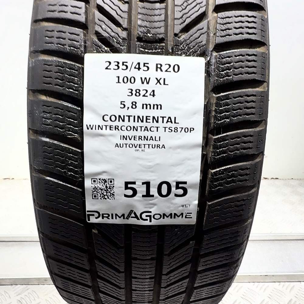 Gomma Usata 235 45 R20 100W XL Continental Wintercontact TS870P 83% Invernale - immagine 3