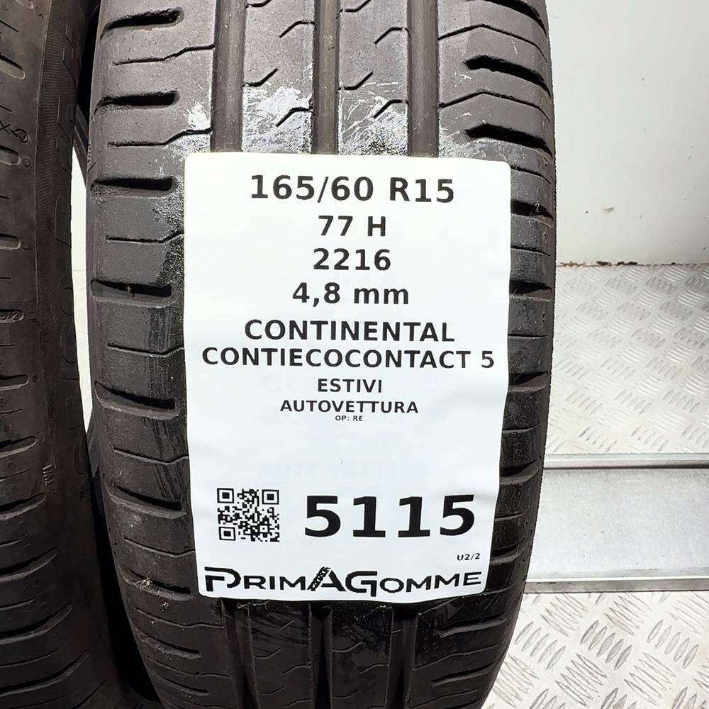 Gomme Usate 165 60 R15 77H Continental Contiecocontact 5 Estive - immagine 3