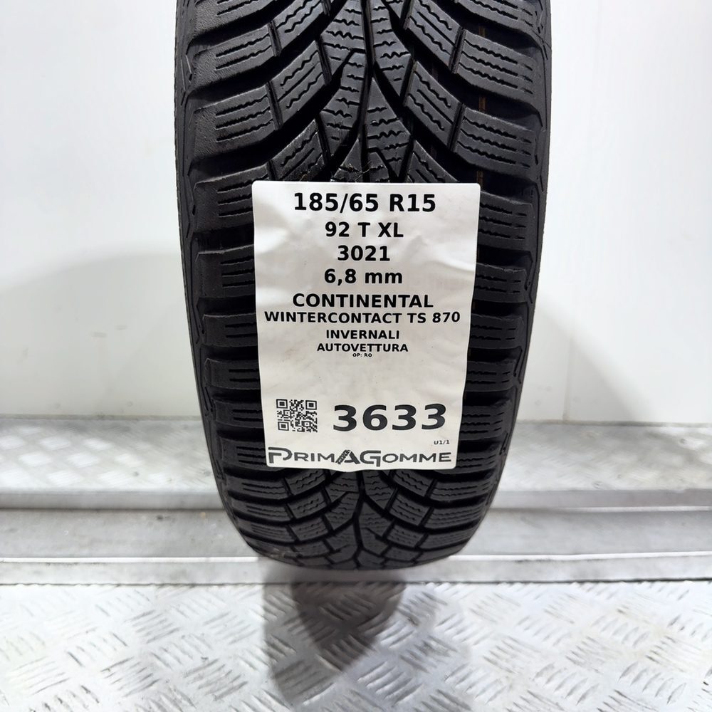 Gomma Usata 185 65 R15 92T XL Continental Wintercontact TS 870 97% Invernale - immagine 3