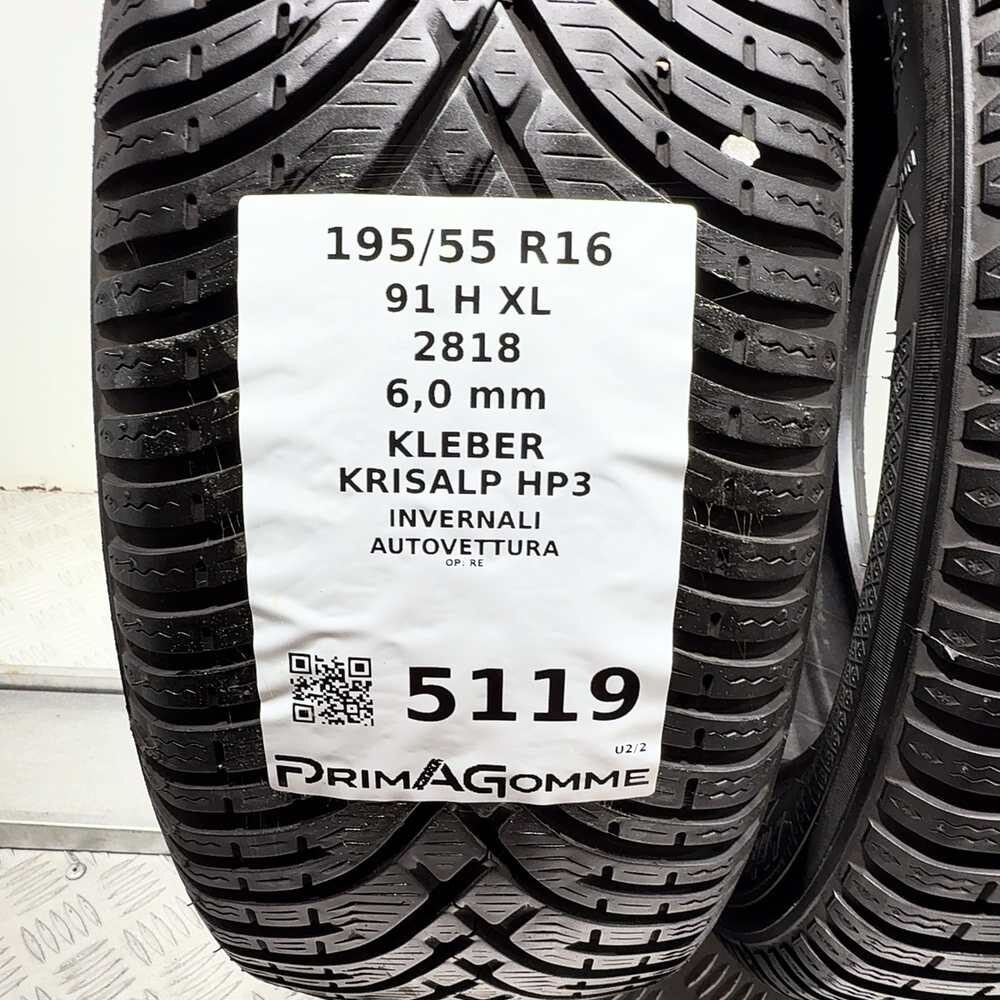 Gomme Usate 195 55 R16 91H XL Kleber Krisalp HP3 86% Invernali - immagine 3