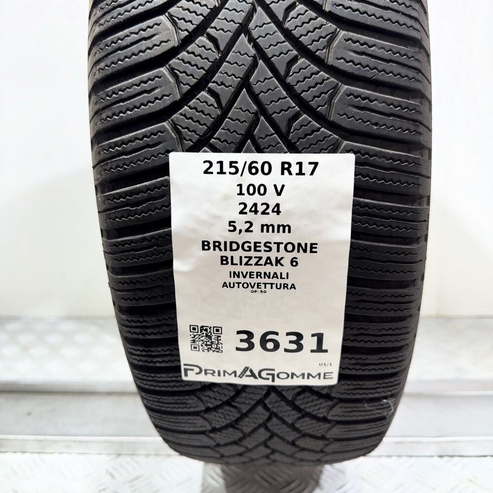 Gomma Usata 215 60 R17 100V XL Bridgestone Blizzak 6 74% Invernale - immagine 3