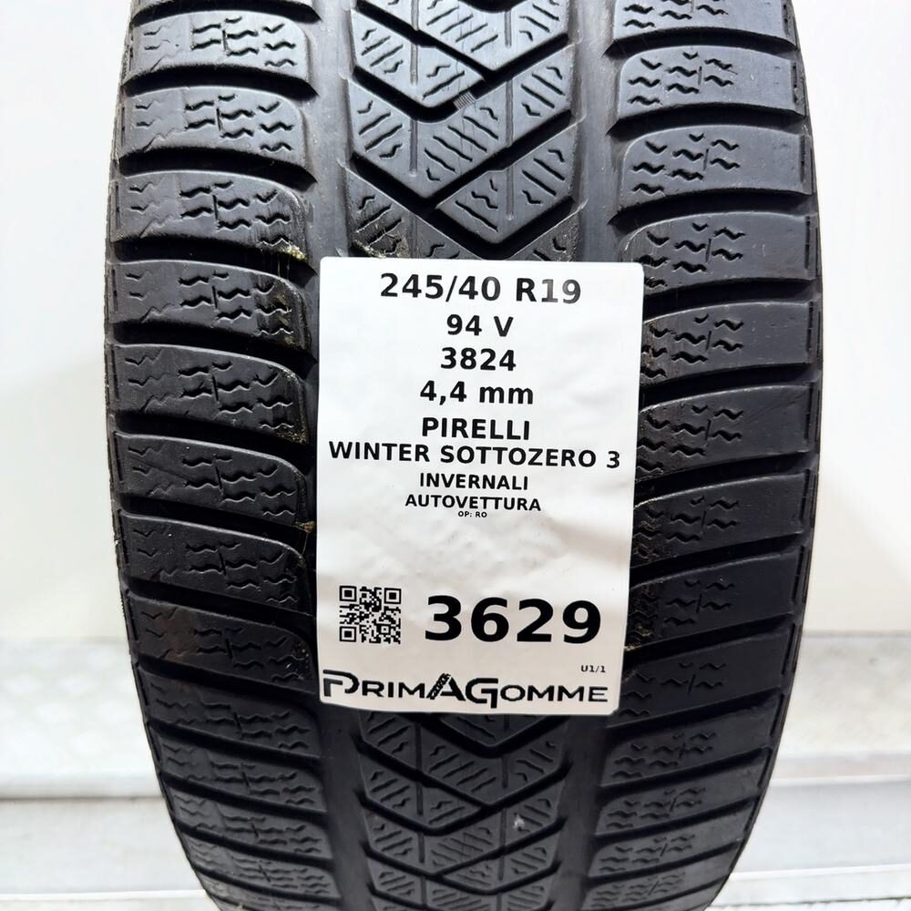 Gomma Usata 245 40 R19 94V Pirelli Winter Sottozero 3 Invernale - immagine 3