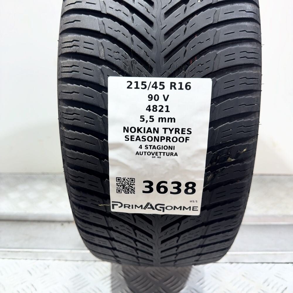 Gomma Usata 215 45 R16 90V XL Nokian Tyres Seasonproof 79% 4 Stagioni - immagine 3