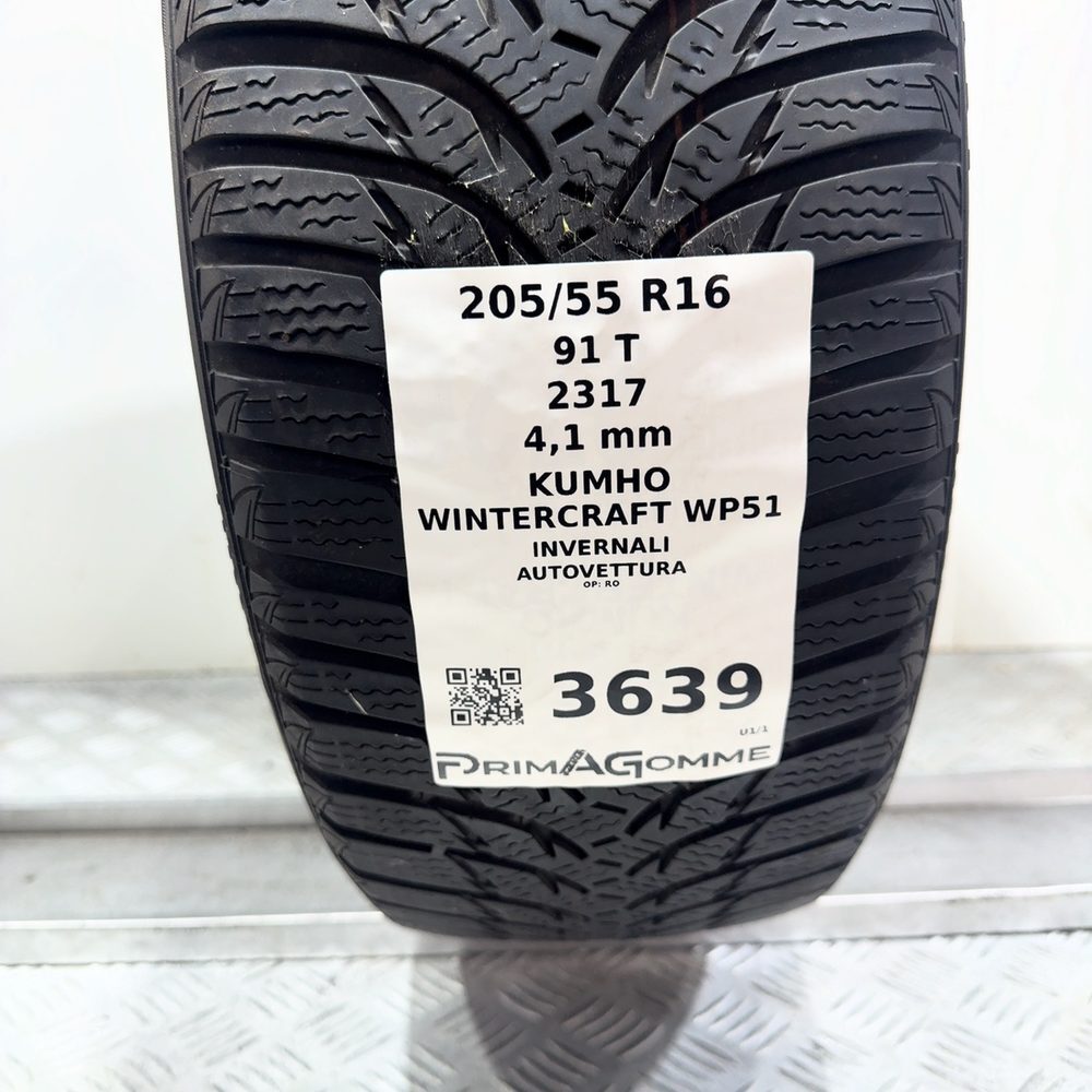 Gomma Usata 205 55 R16 91T Kumho Wintercraft WP51 Invernale - immagine 3
